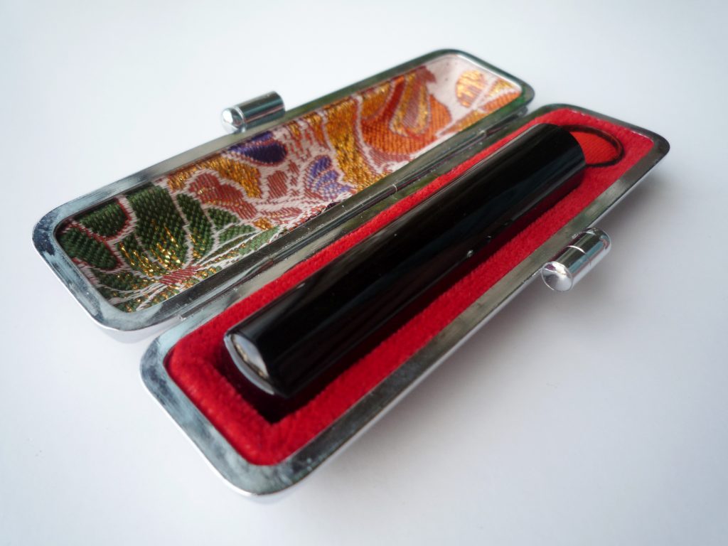 Hanko in a custom case