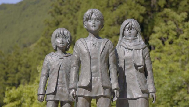 shingeki no kyojin statue oyama dam