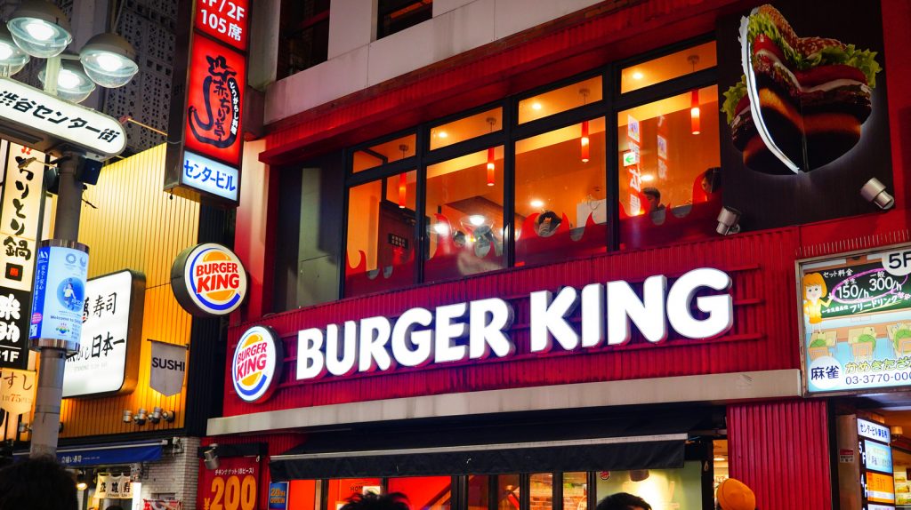 A burger king location in Shibuya, Tokyo