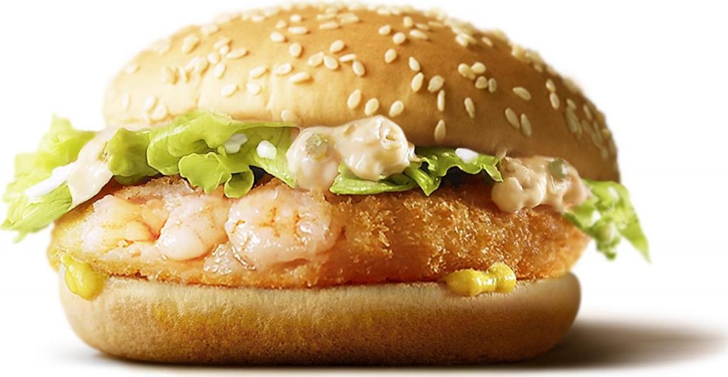 McDonalds Japan has a fried shrimp burger that is very popular 