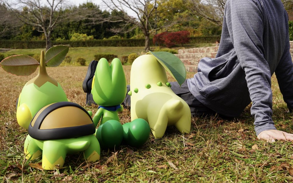 real life pokemon made from clay at the park