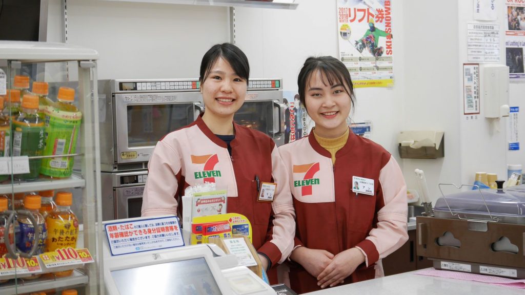 Two foreign convenience store clerks aim to please and avoid "customer harassment"