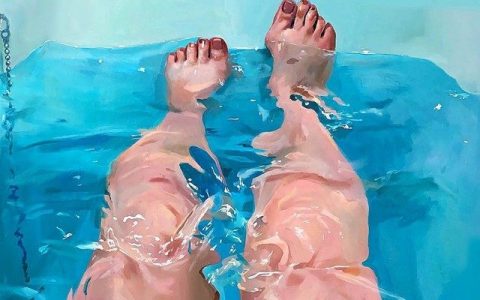 Hyper-realistic painting of water