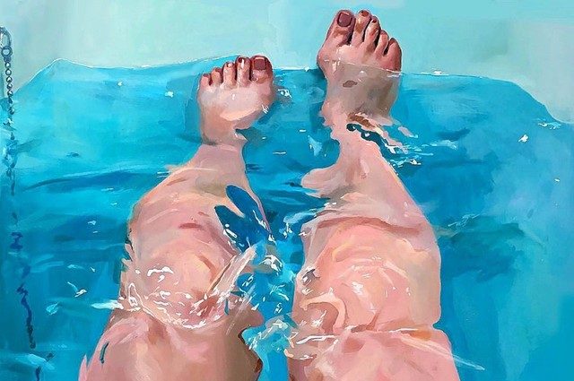 Hyper-realistic painting of water