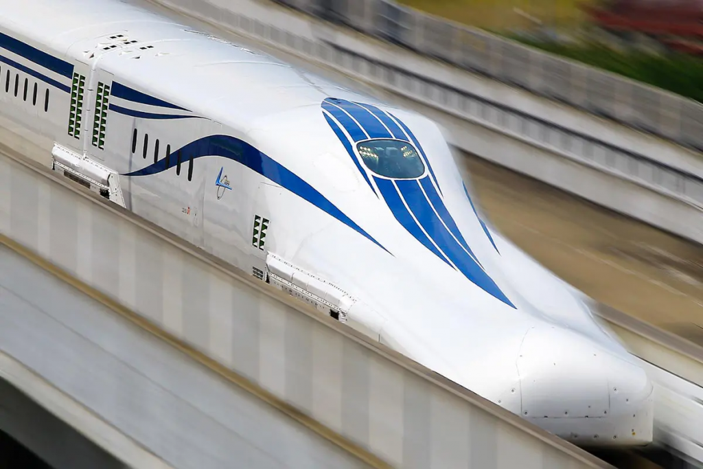 A maglev train in Japan