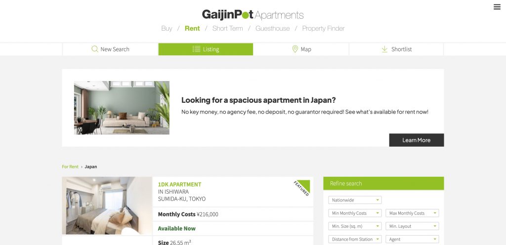 gaijinpot apartments